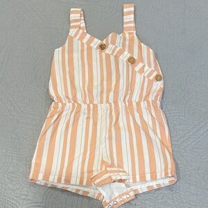 Rachel Zoe Peach and White Striped Romper | size 24months